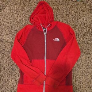 The North Face Two-Tone Red Zip-Up Hoodie